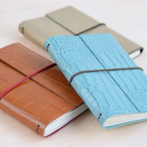 Cuaderno de piel A6 | Estilo Midori | Hojas recambiables y pautadas