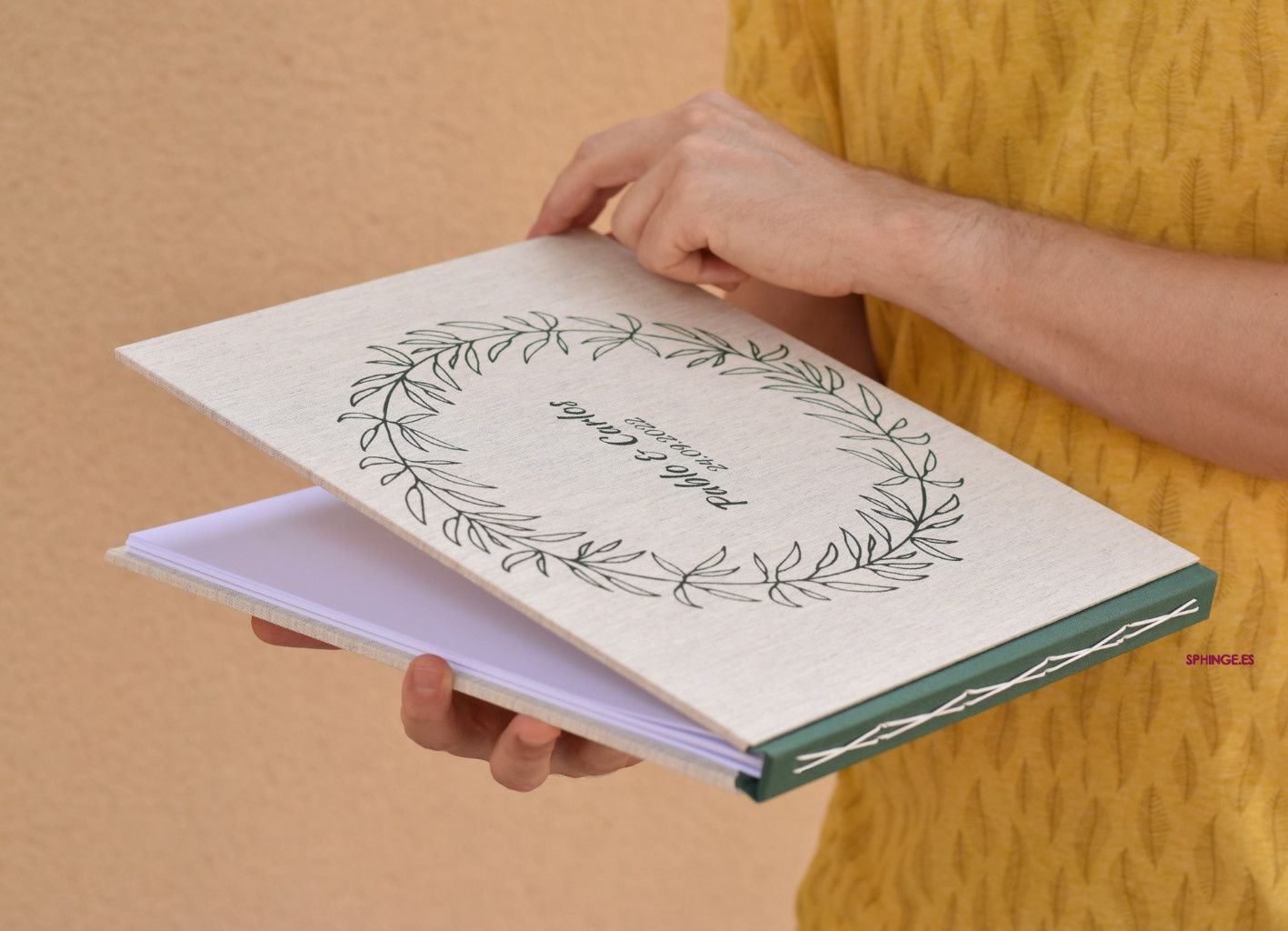Libro de firmas corona vegetal A5 A4 | Personalizado | 40 hojas | Papel 120g - Imagen 6