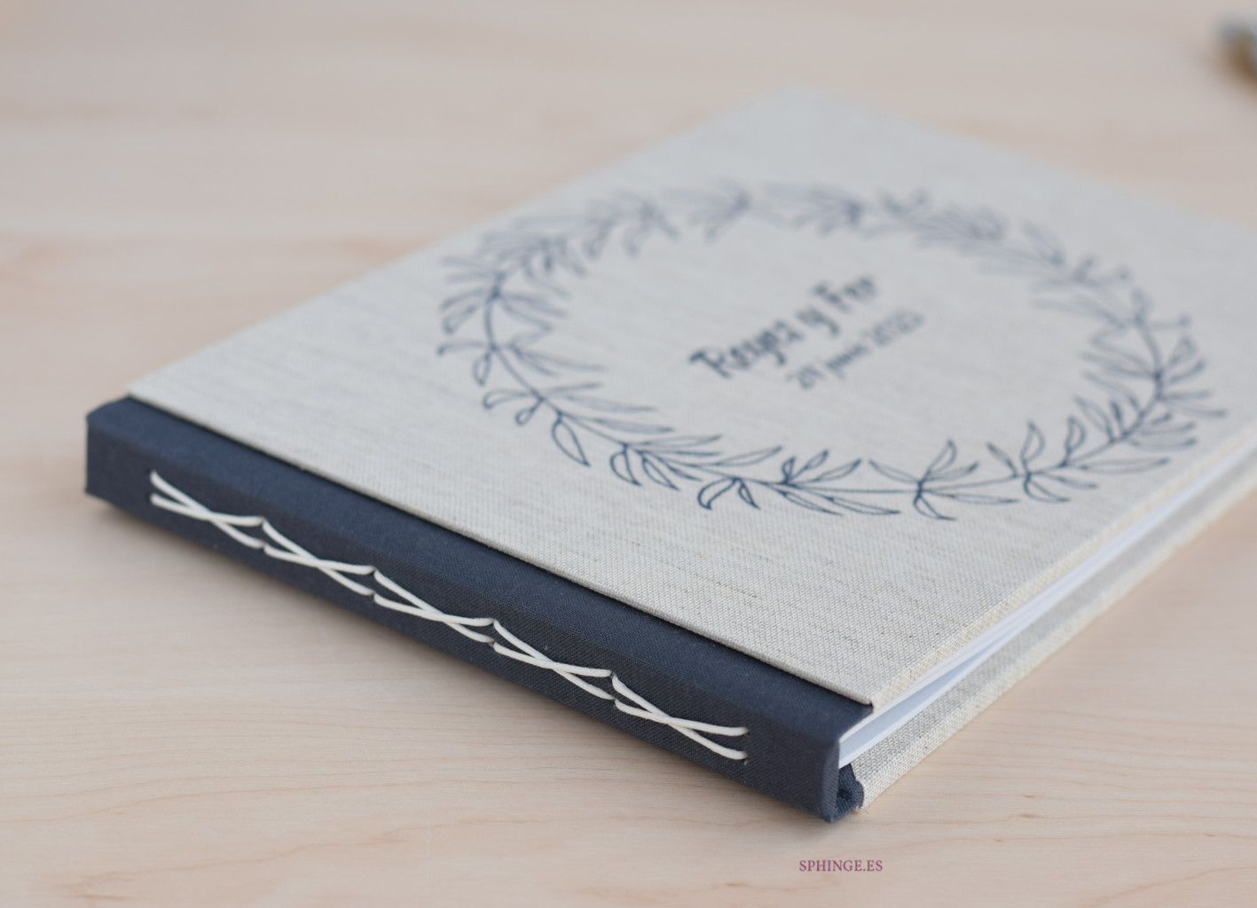 Libro de firmas corona vegetal A5 A4 | Personalizado | 40 hojas | Papel 120g - Imagen 3