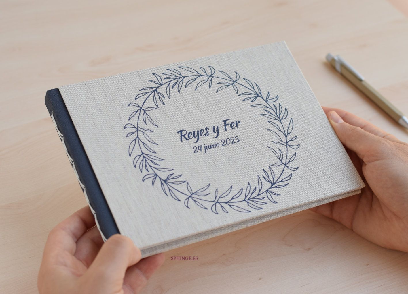 Libro de firmas corona vegetal A5 A4 | Personalizado | 40 hojas | Papel 120g - Imagen 2