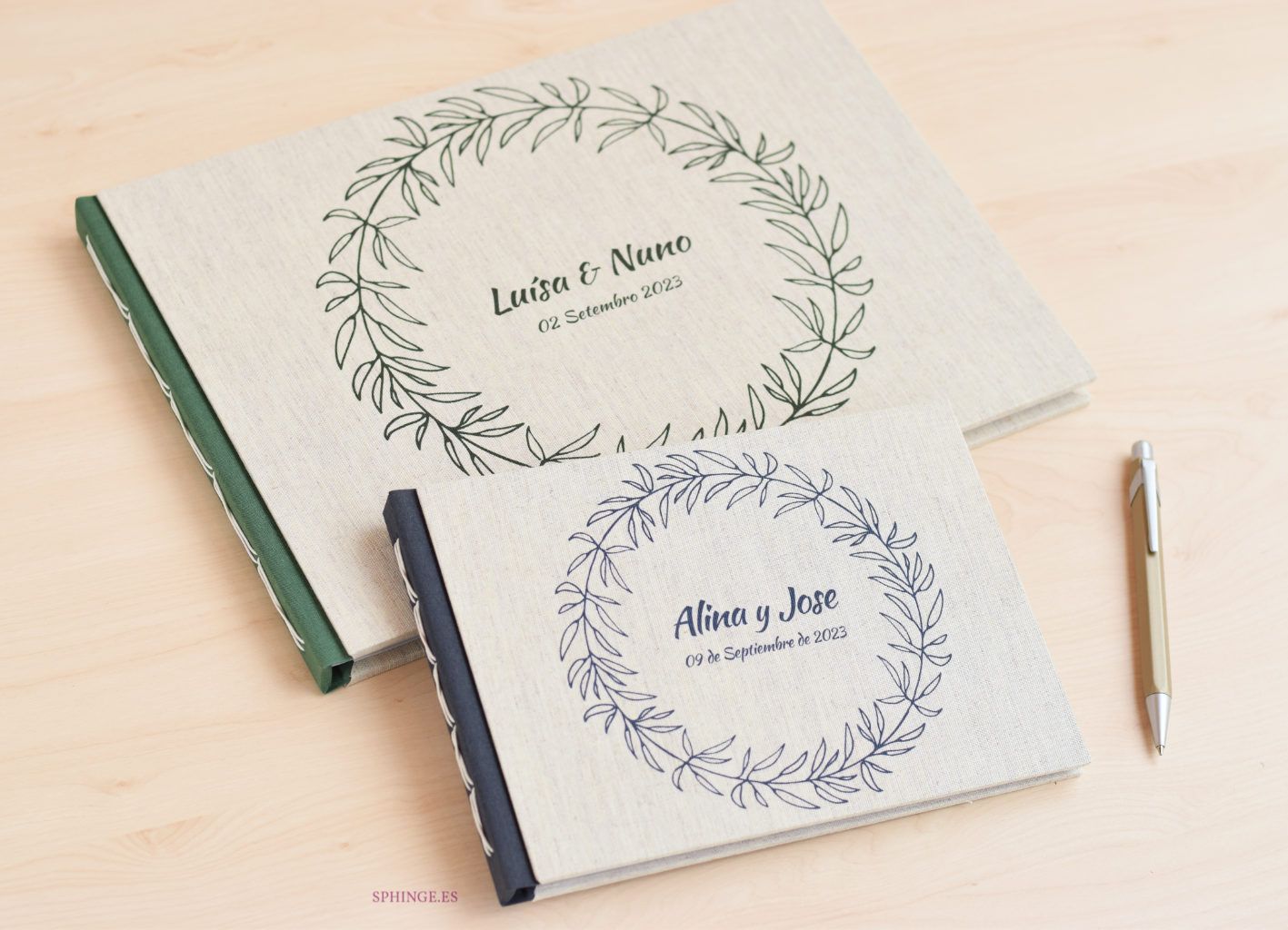Libro de firmas corona vegetal A5 A4 | Personalizado | 40 hojas | Papel 120g - Imagen 4