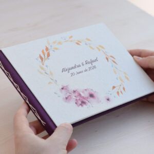 Libro de firmas corona flores A5 A4 | Personalizado | 40 hojas | Papel 120g