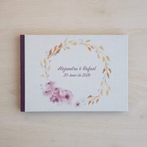 Libro de firmas corona flores A5 A4 | Personalizado | 40 hojas | Papel 120g