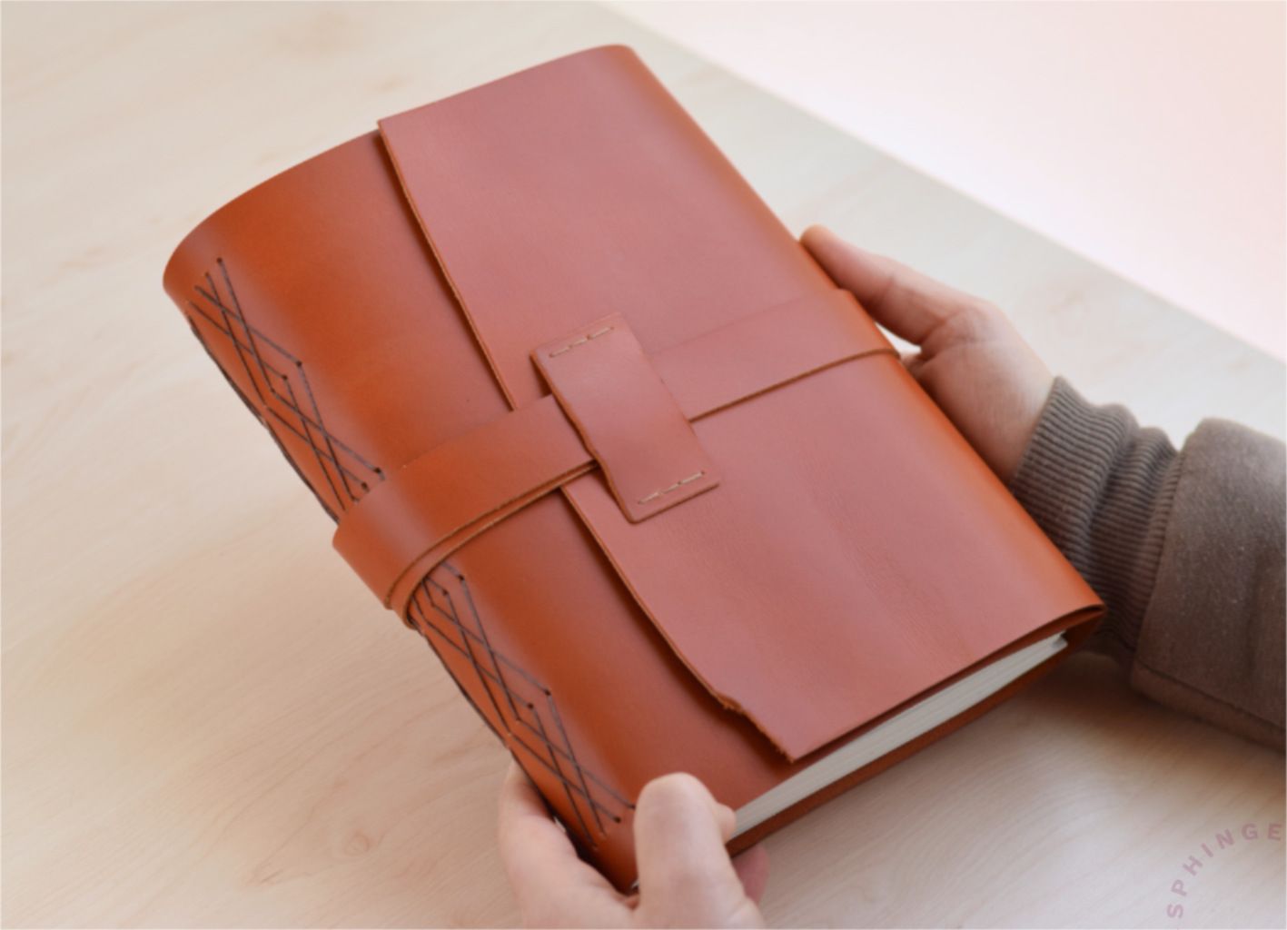 Diario de piel personalizado con frase | 18x25 | 160 hojas - Imagen 8