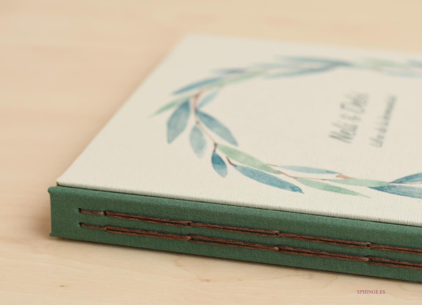Cuaderno corona olivo personalizado | Libro de firmas | 40 hojas | 22x22 - Imagen 3