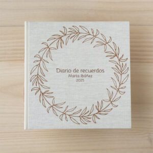 Cuaderno orla vegetal personalizado | 40 hojas papel blanco o reciclado | 22x22