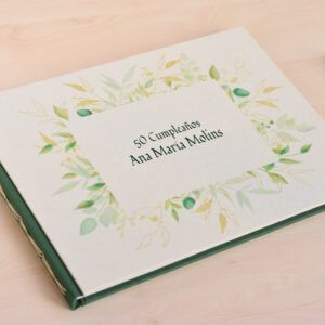 Libro de firmas hojas verdes A5 A4 | Personalizado | 40 hojas | Papel blanco