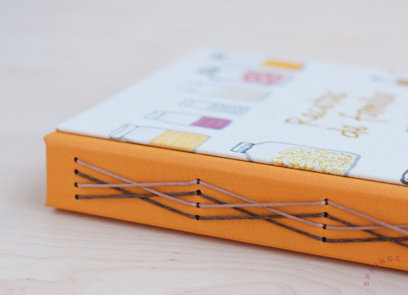 Libro de recetas personalizado para pegar fotos | Costura vista | 80 hojas | A5 - Imagen 4