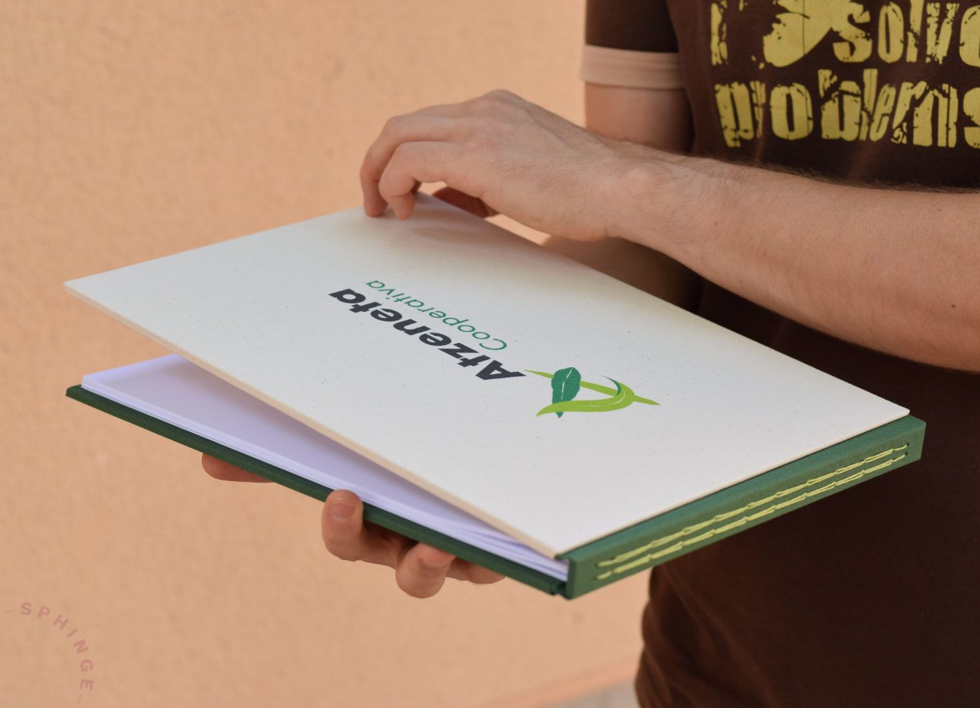 Libro de firmas Costura vista con tu diseño o foto | 40 hojas Papel 120g | A4 A5 - Imagen 2