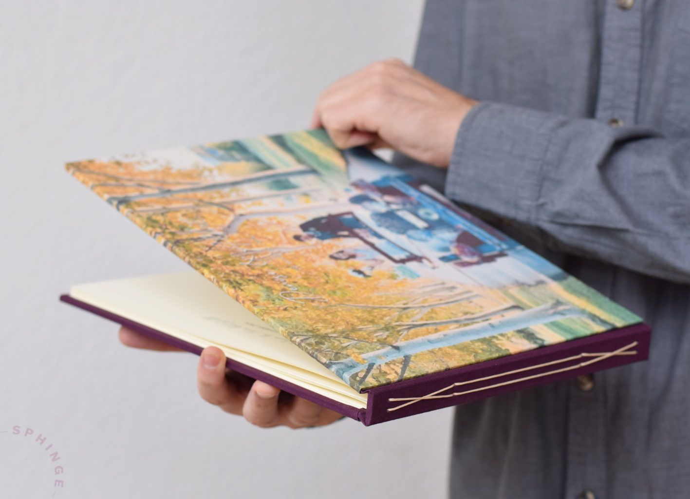 Libro de firmas Costura vista con tu diseño o foto | 40 hojas Papel 120g | A4 A5 - Imagen 6