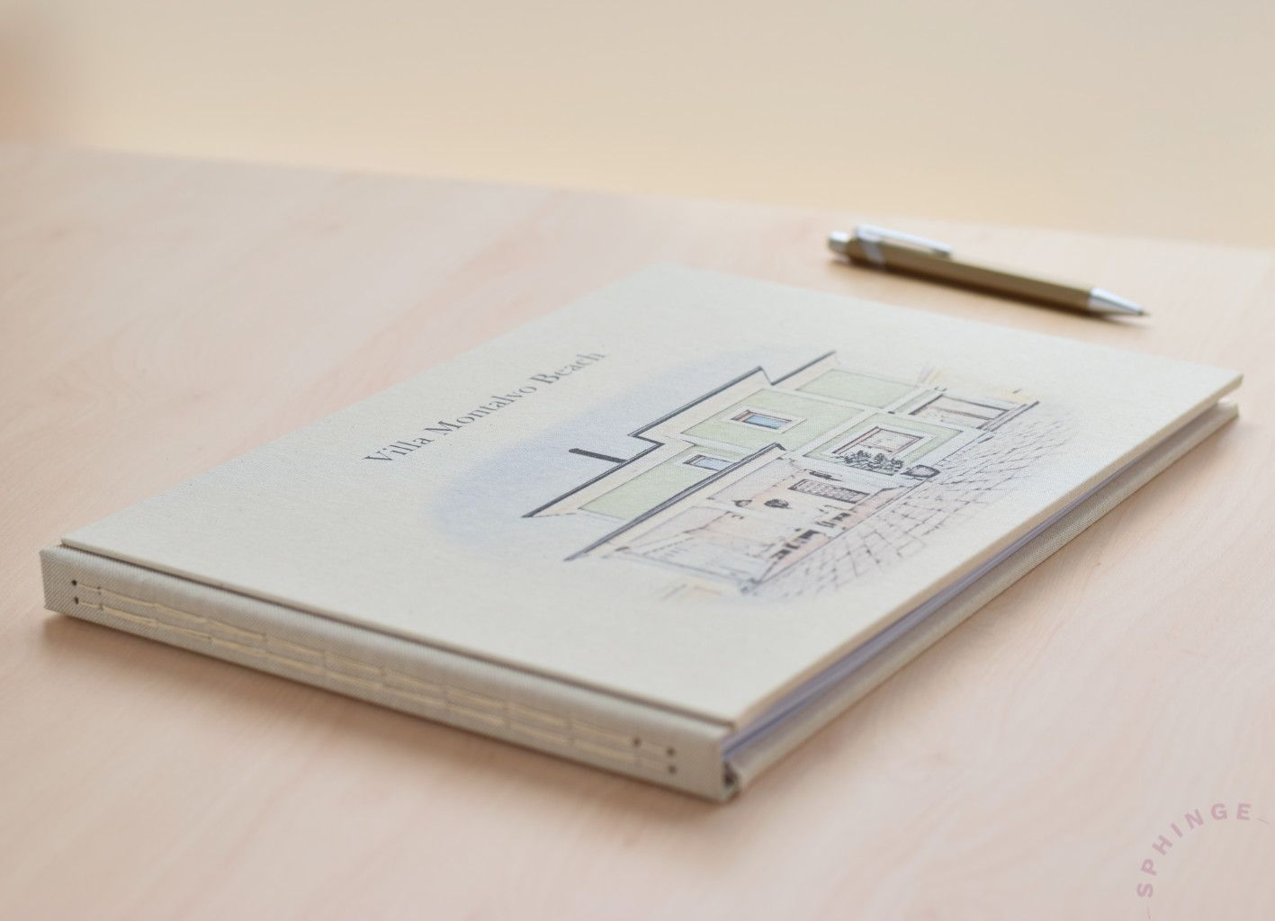 Libro de firmas Costura vista con tu diseño o foto | 40 hojas Papel 120g | A4 A5 - Imagen 3