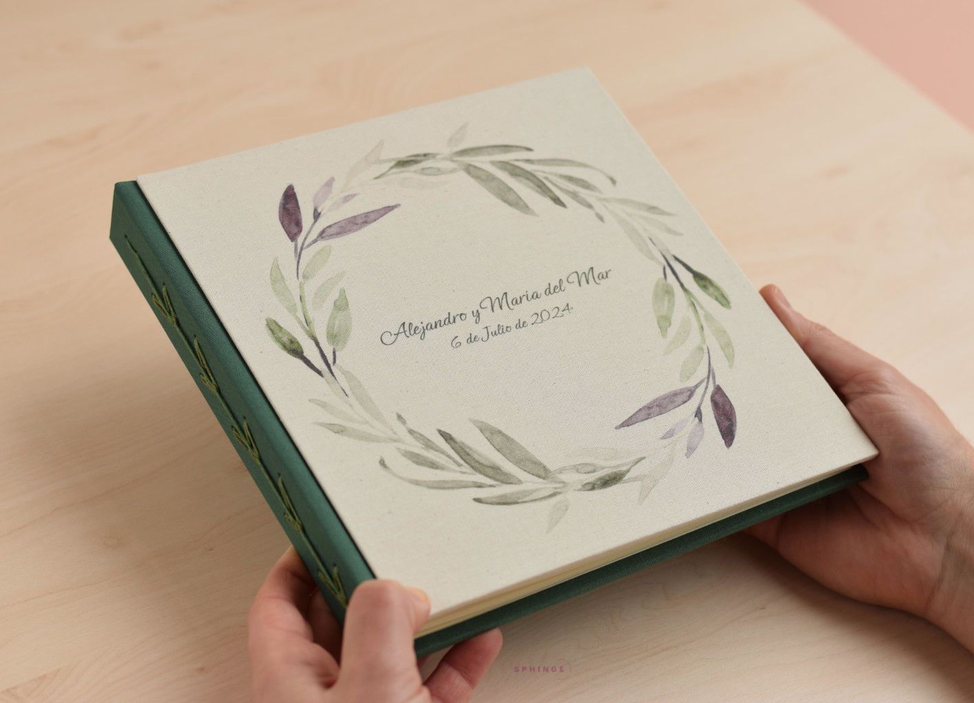 Álbum fotos y firmas Corona de Olivo 21x21 | Personalizado | 30 Hojas - Imagen 2