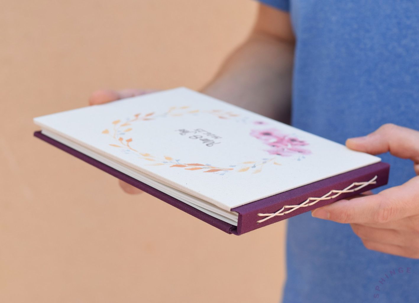 Libro de firmas corona flores A5 A4 | Personalizado | 40 hojas | Papel 120g - Imagen 6