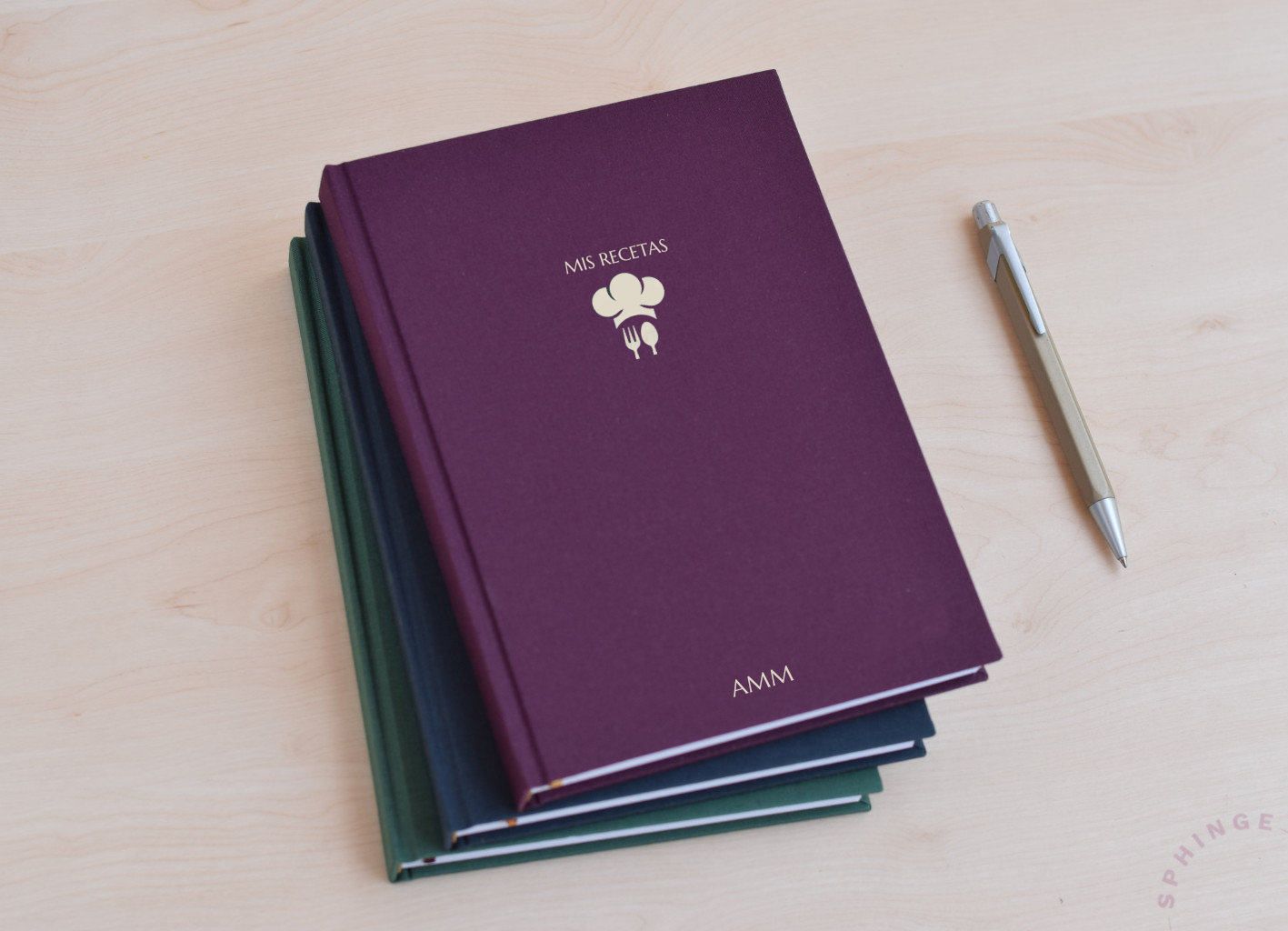 Cuaderno de recetas personalizado con iniciales | 3 colores | 100 hojas A5 15x21 - Imagen 2